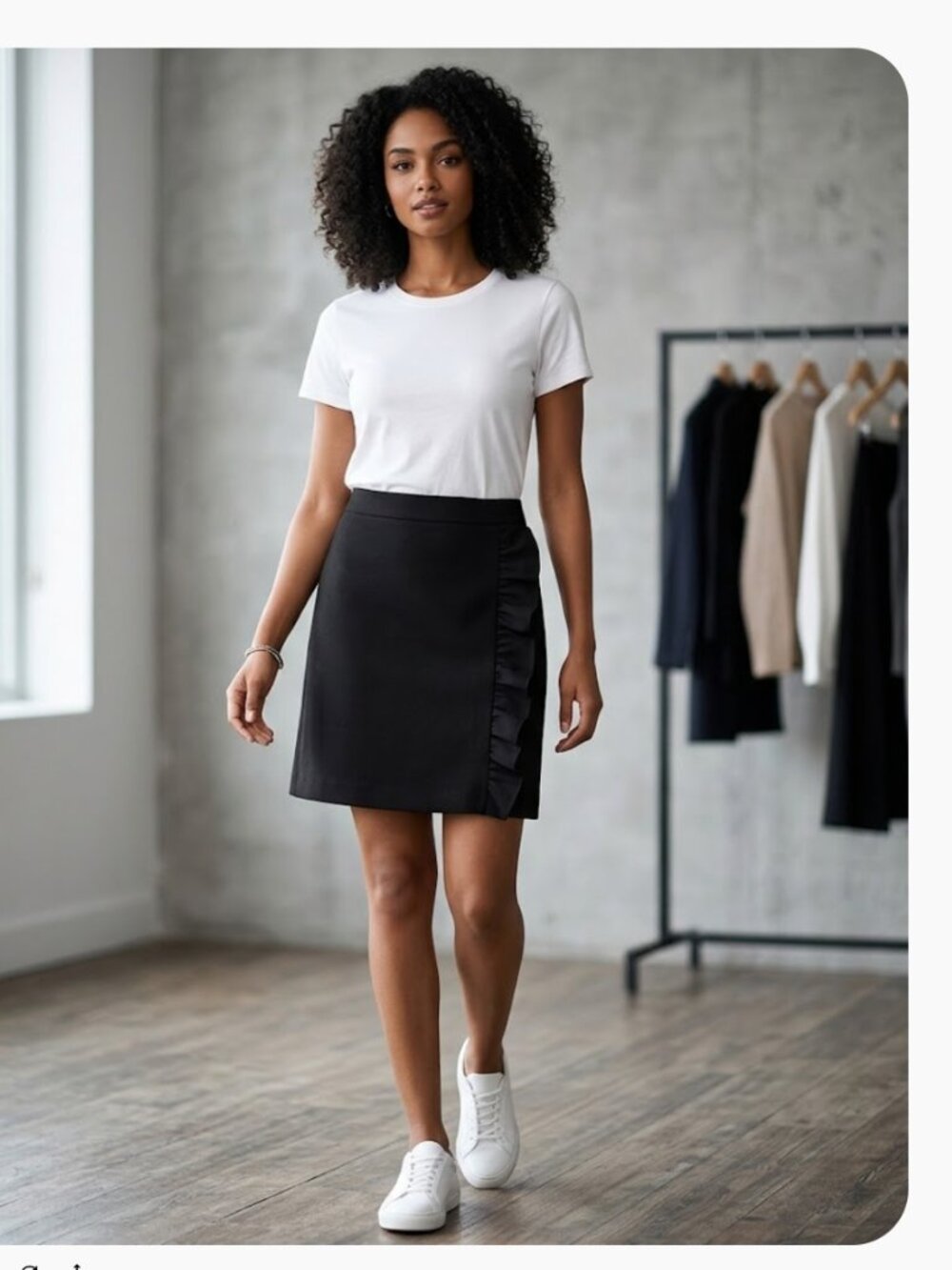NWT J.Crew Ruffle-front mini skirt in double-serge wool Black SZ-0